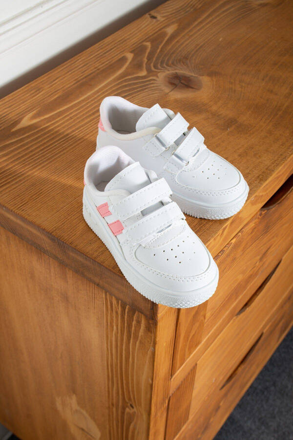 Erkek - Kız - Çocuk Bebek Unisex Air Cırtlı Okul Ayakkabısı Sneaker Spor Ayakkabı (20-35) - Beyaz - Pembe - 1