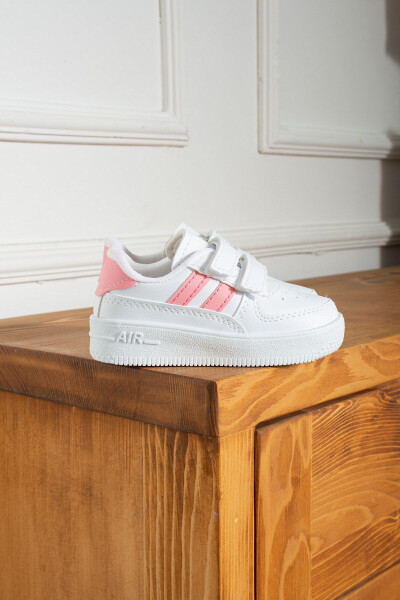 Erkek - Kız - Çocuk Bebek Unisex Air Cırtlı Okul Ayakkabısı Sneaker Spor Ayakkabı (20-35) - Beyaz - Pembe - 3