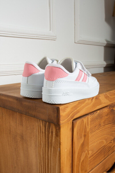 Erkek - Kız - Çocuk Bebek Unisex Air Cırtlı Okul Ayakkabısı Sneaker Spor Ayakkabı (20-35) - Beyaz - Pembe - 4
