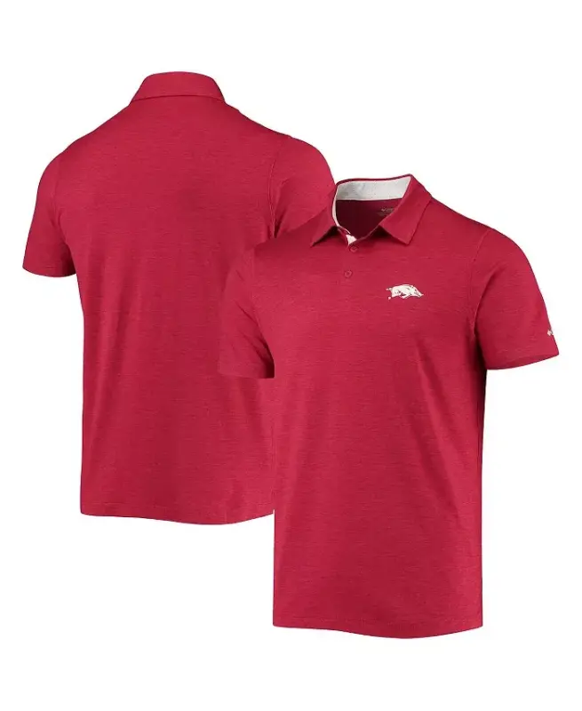 Men's Cardinal Arkansas Razorbacks Tech Trail Omni-Shade Polo Shirt-Cardinal - COLUMBIA