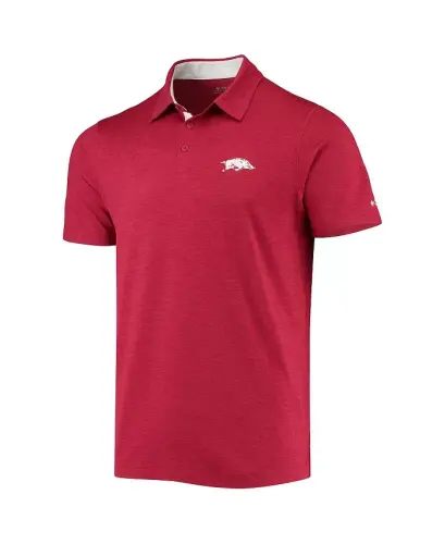 Men's Cardinal Arkansas Razorbacks Tech Trail Omni-Shade Polo Shirt-Cardinal - COLUMBIA (1)