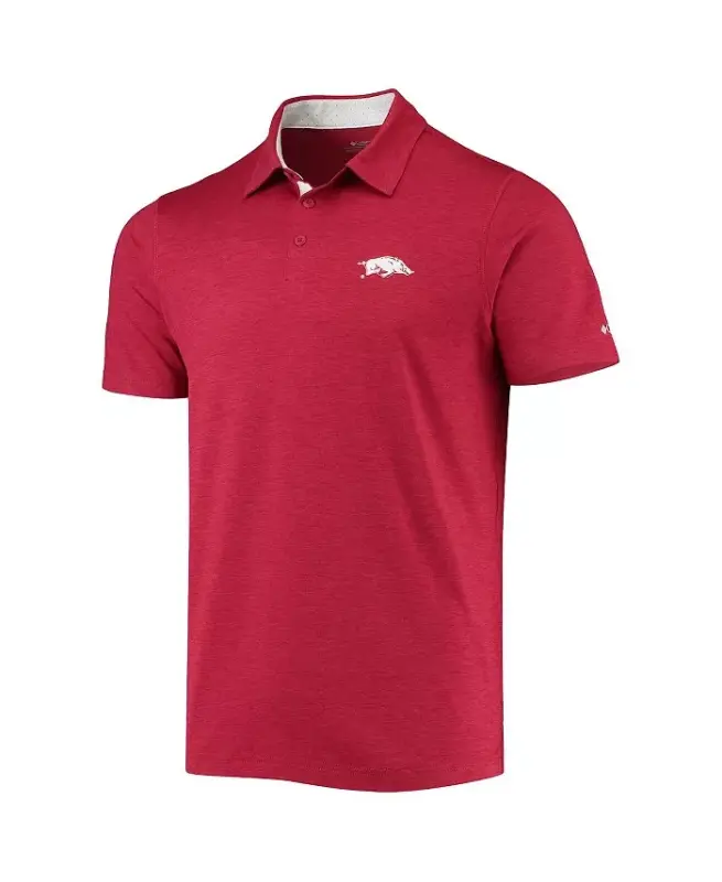 Men's Cardinal Arkansas Razorbacks Tech Trail Omni-Shade Polo Shirt-Cardinal - 2