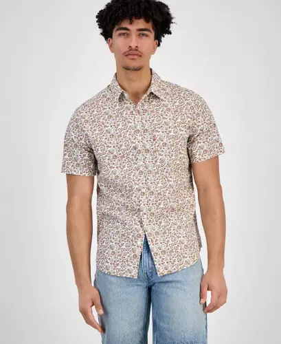 Men's Classic 1 Pocket Short Sleeve Regular Fit Shirt - Etruscan Red - 3