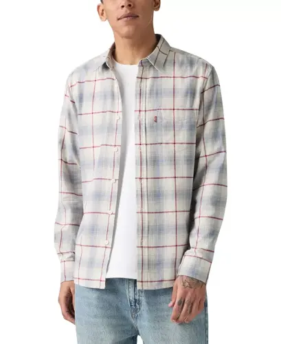 Men's Classic Pocket Regular-Fit Long-Sleeve Shirt - Silver Birch Flannel 
