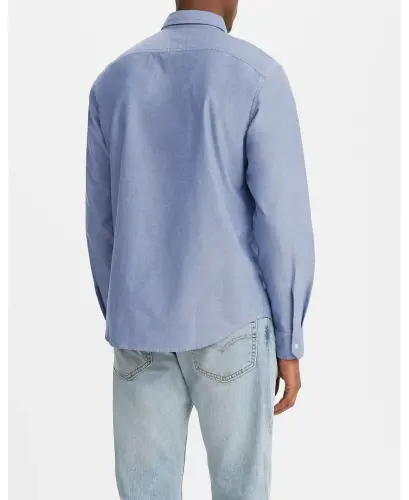 Men's Classic Pocket Regular-Fit Long-Sleeve Shirt - Navy Peony - 2