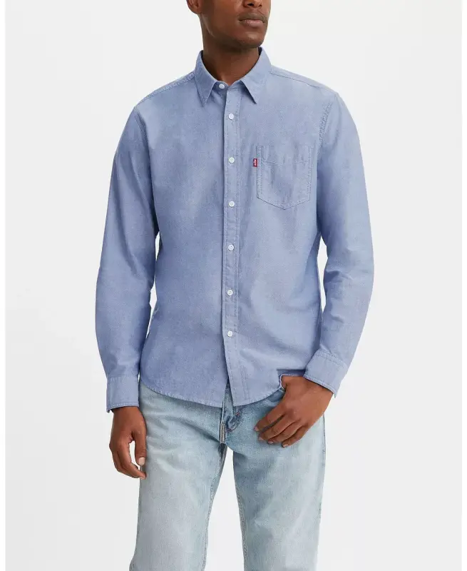 Men's Classic 1 Pocket Regular-Fit Long Sleeve Shirt-Navy Peony - LEVI'S