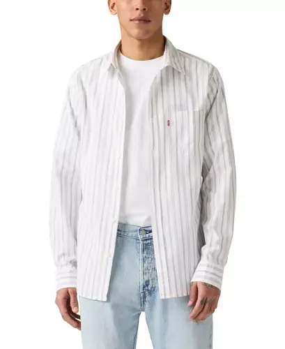 Men's Classic 1 Pocket Regular-Fit Long Sleeve Shirt-Quiet Harbor Poplin 