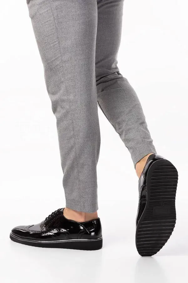 Erkek Klasik Damatlık Ve Abiye Erkek Ayakkabı-SİYAH RUGAN - 1