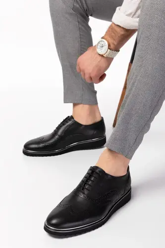 Erkek Klasik Damatlık Ve Abiye Erkek Ayakkabı-Siyah Nikelajlı - DEPDERI (1)