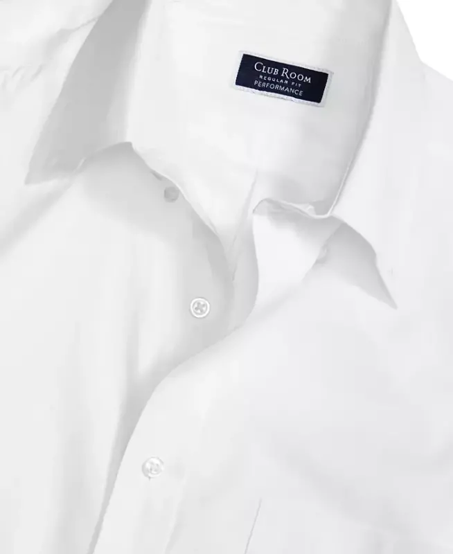 Men's Regular Fit Pinpoint Dress Shirt, Created for Modazone - White - 3