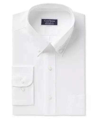Men's Regular Fit Pinpoint Dress Shirt, Created for Modazone - White - 7
