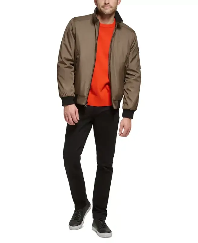 Men's Classic Zip-Front Ripstop Bomber Jacket - Dark Tan - 6