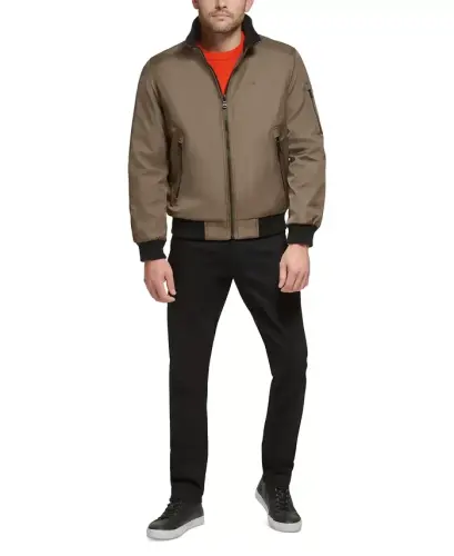 Men's Classic Zip-Front Ripstop Bomber Jacket - Dark Tan - 7
