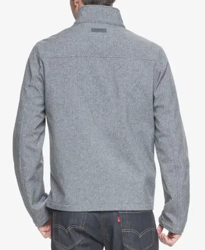 Men's Soft-Shell Classic Zip-Front Jacket - Heather Gray - 6