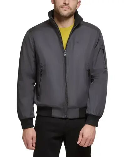 Men's Classic Zip-Front Ripstop Bomber Jacket-Iron 