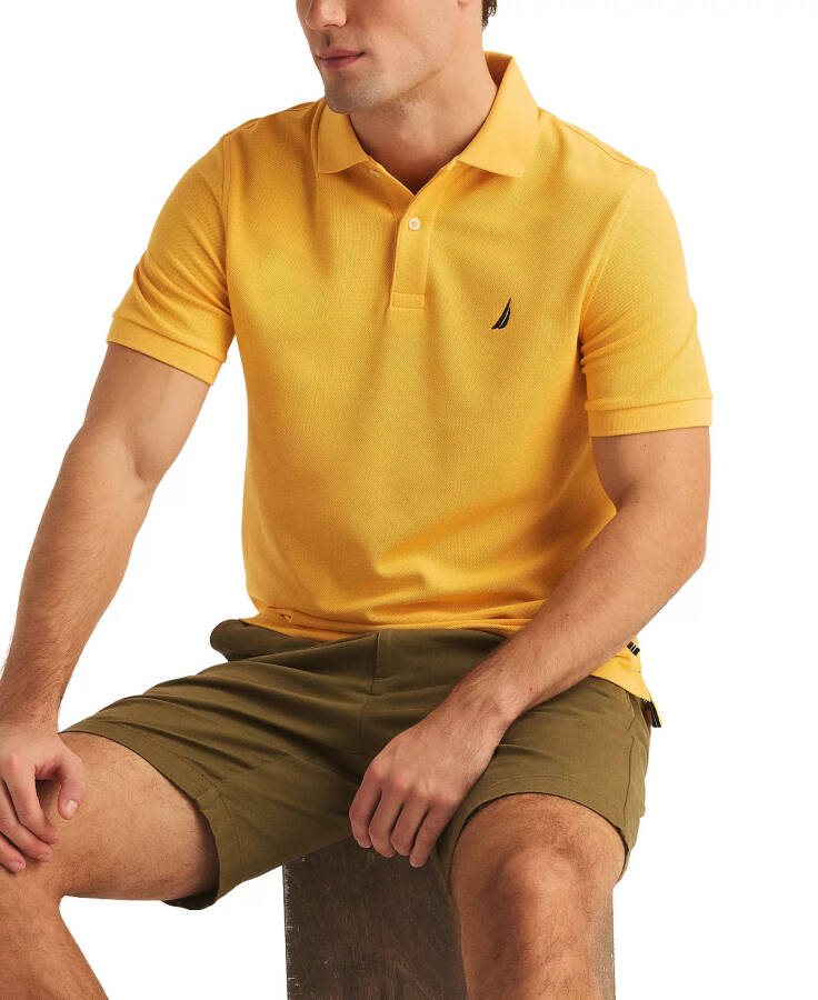 Erkek Klasik Fit Güverte Polo Gömleği Sarı Güneş - 8