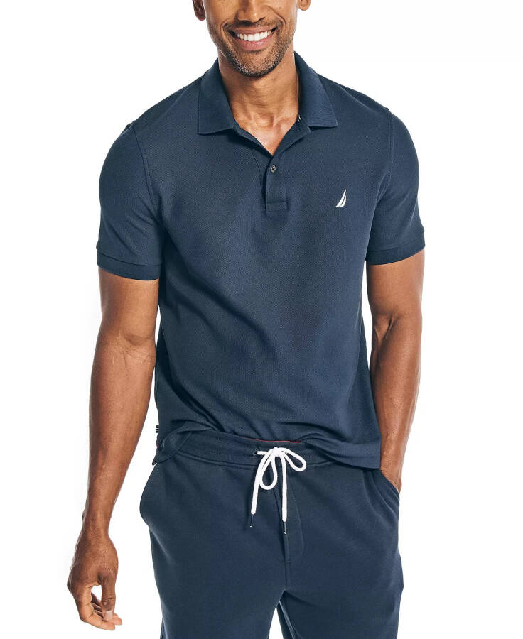 Erkek Klasik Fit Güverte Polo Tişörtü Navy - 7