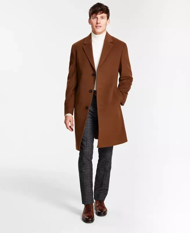 Men's Classic Fit Luxury Wool CasModazoneere Blend Overcoats - MICHAEL KORS