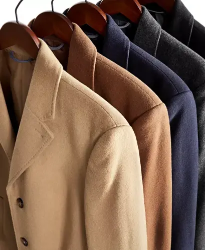 Men's Classic Fit Luxury Wool CasModazoneere Blend Overcoats - 3