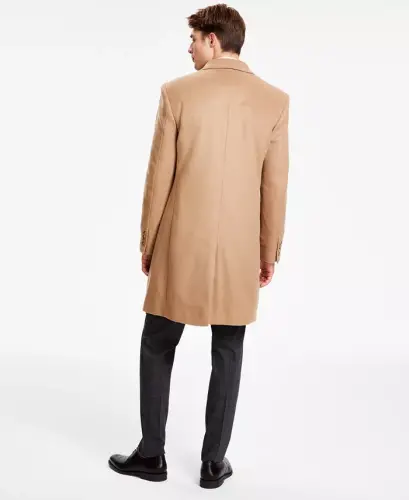Men's Classic Fit Luxury Wool CasModazoneere Blend Overcoats-Camel Tan - MICHAEL KORS (1)