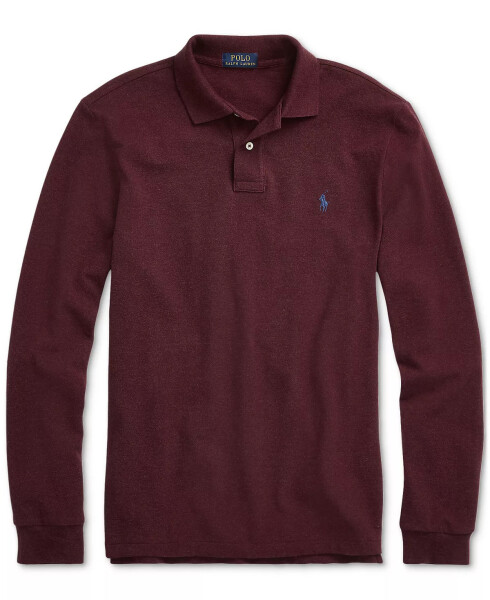 Erkek Klasik Fit Uzun Kol Hafif Polo Bordo - 4