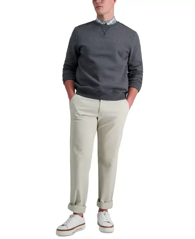 Men's Life Khaki™ Straight Fit Comfort Pant - Putty - HAGGAR