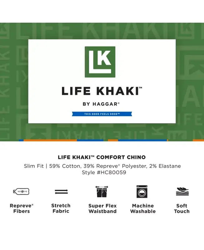 Men's Life Khaki™ Straight Fit Comfort Pant - Black - 6