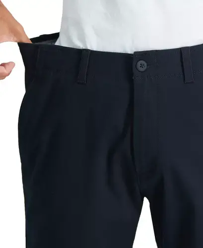 Erkek Klasik Haki™ Düz Kesim Rahat Pantolon-Siyah - 4