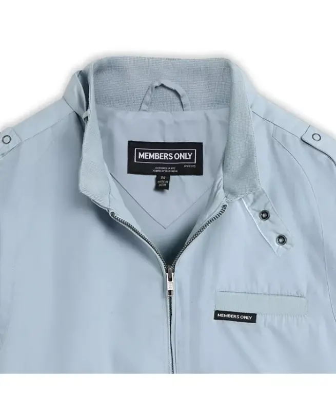 Men's Classic Iconic Racer Jacket (Slim Fit) - Dusty Sky - 7
