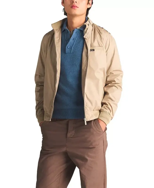 Men's Classic Iconic Racer Jacket (Slim Fit - Khaki - MEMBERS ONLY
