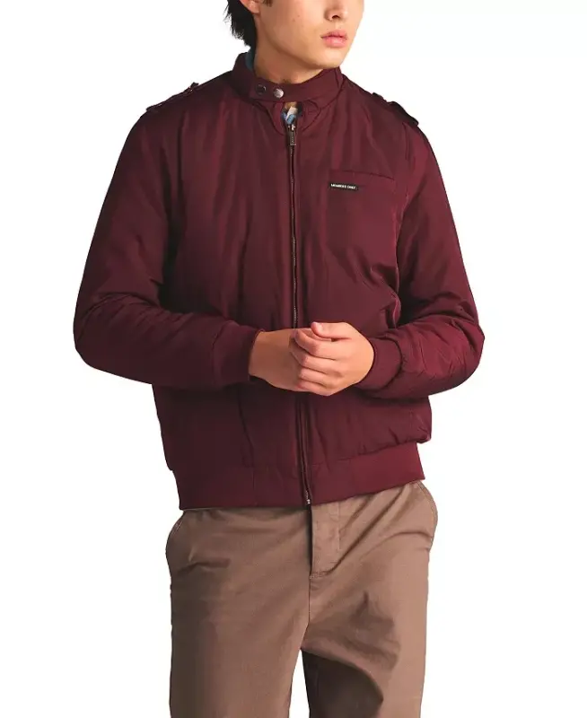 Men's Classic Iconic Racer Jacket (Slim Fit)-Burgundy - 1