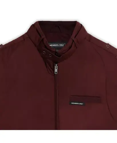 Men's Classic Iconic Racer Jacket (Slim Fit)-Burgundy - 3
