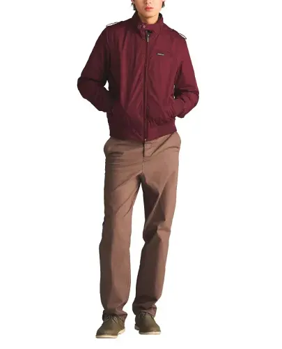Men's Classic Iconic Racer Jacket (Slim Fit)-Burgundy - 7