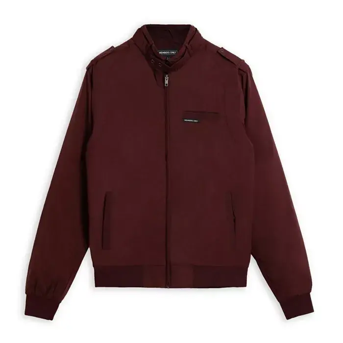 Men's Classic Iconic Racer Jacket (Slim Fit)-Burgundy - 8
