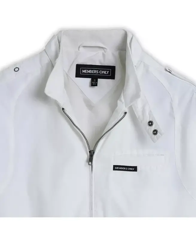 Men's Classic Iconic Racer Jacket (Slim Fit - White - 7