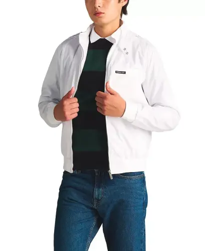 Men's Classic Iconic Racer Jacket (Slim Fit - White - MEMBERS ONLY (1)