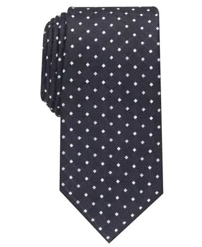 Men's Classic Grid Tie, Created for Modazone - Black - 1