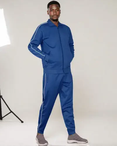 Men Classic Jogger Active Track Jacket and Track pants Joggin Suit - 5