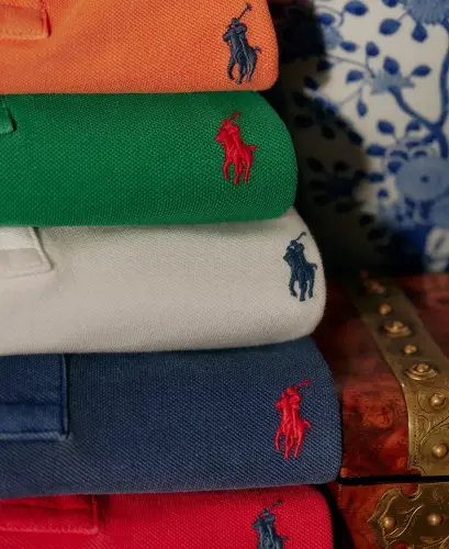 Men's Classic-Fit Mesh Polo Shirt - Red/Navy - 6