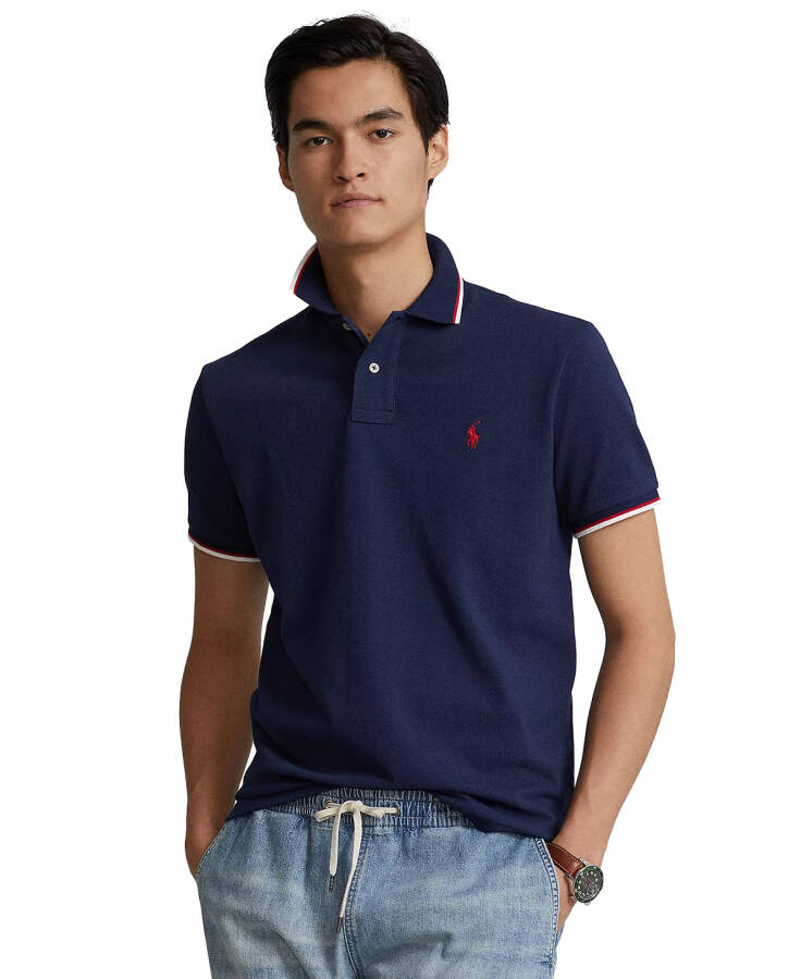 Erkek Klasik Kalıp Örgülü Polo Gömlek Newport Navy - 1