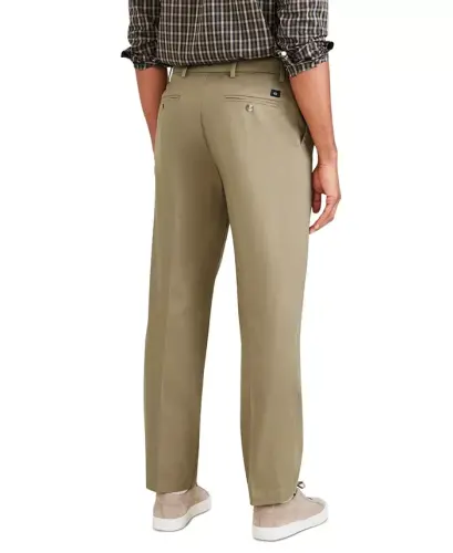 Men's Signature Classic Fit Pleated Iron Free Pants with Stain Defender - New British Khaki - DOCKERS (1)
