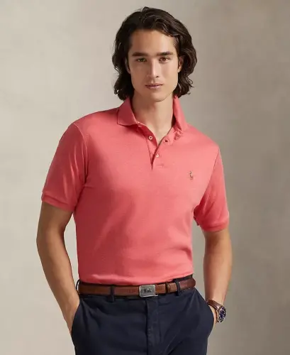 Men's Classic-Fit Soft Cotton Polo Shirt - Highland Rose Heather - 1