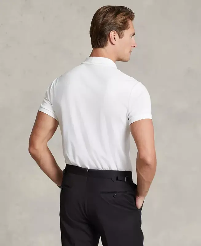 Men's Classic-Fit Soft Cotton Polo Shirt - White - 2