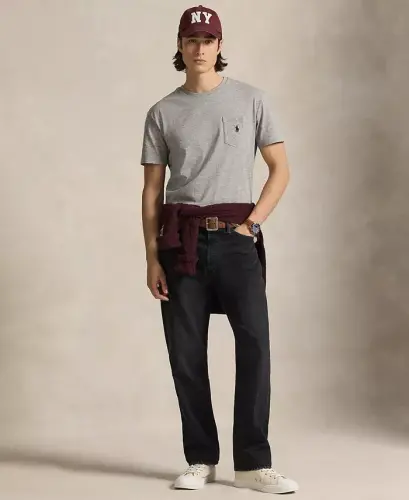 Men's Classic-Fit Crewneck Pocket T-Shirt - Dark Vintage Heather - 2
