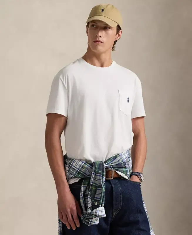 Men's Classic-Fit Crewneck Pocket T-Shirt - White - 1