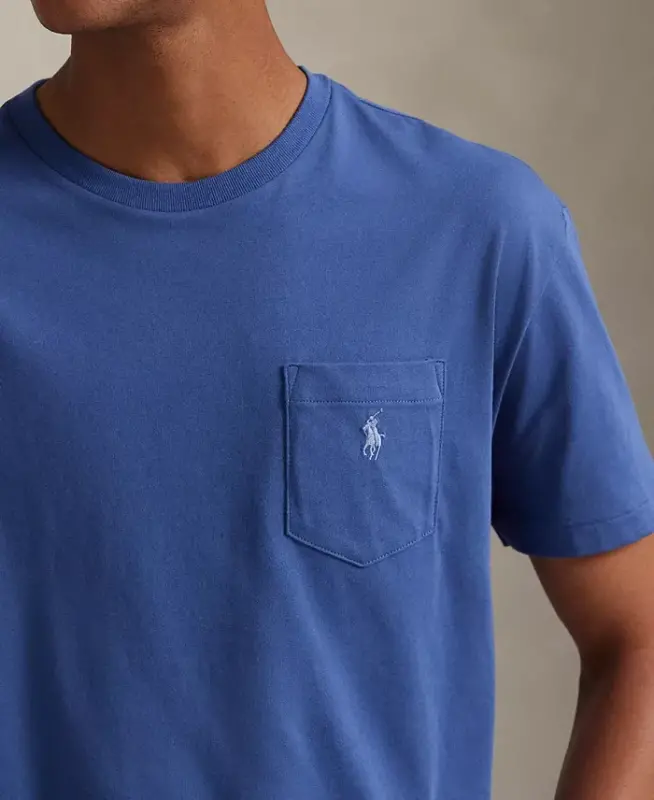 Men's Classic Fit Crew Neck Pocket T-Shirt-Old Royal - 3