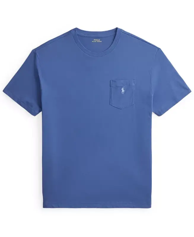 Men's Classic Fit Crew Neck Pocket T-Shirt-Old Royal - 5