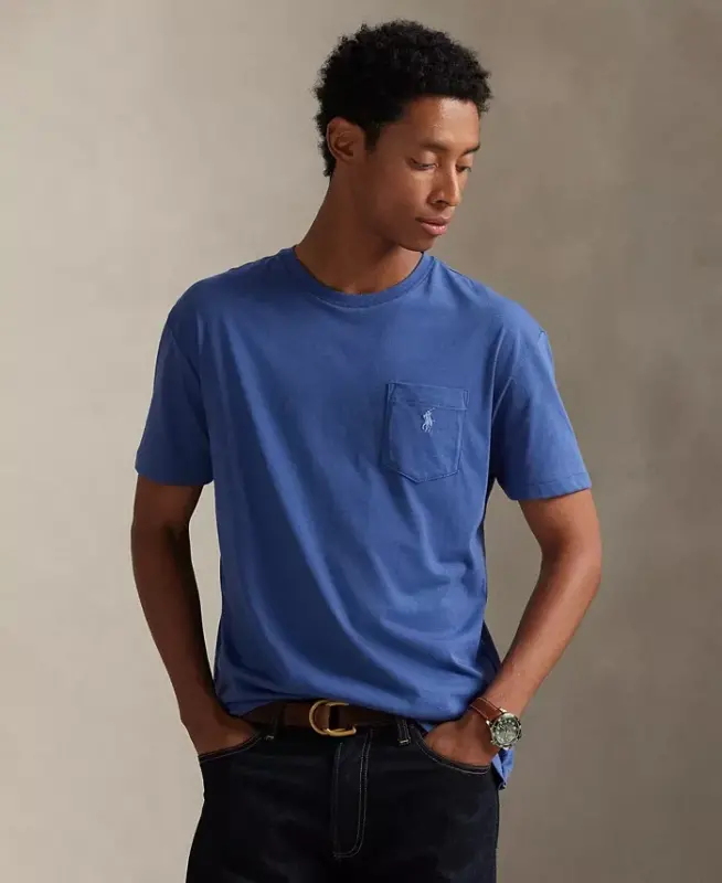 Men's Classic Fit Crew Neck Pocket T-Shirt-Old Royal - POLO RALPH LAUREN