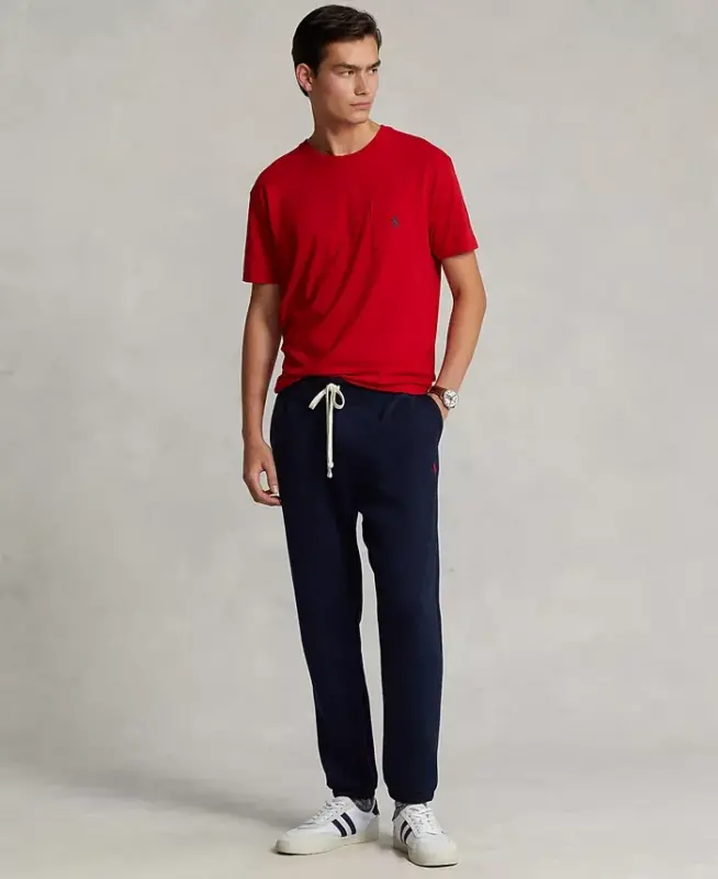 Men's Classic Fit Crew Neck Pocket T-Shirt-RL 2000 Red - 2