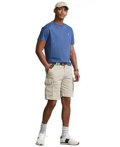 Men's Classic Fit Crew Neck T-Shirt-Derby Blue Heather - POLO RALPH LAUREN (1)